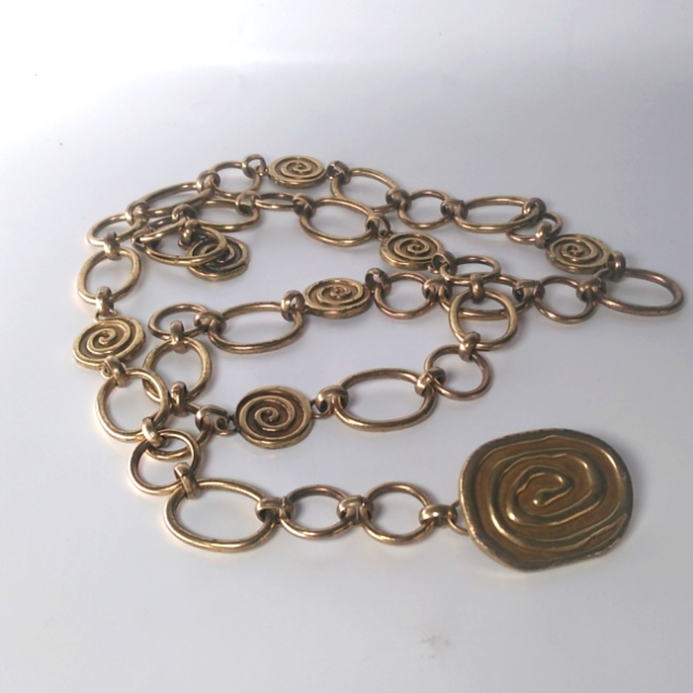 Rose Blossom Gold Metal Chain Hip Belt 44" Size Lg -XL Long Quality Made